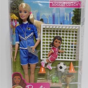 Barbie Soccer Coach Playset With 2 Dolls and Accessories